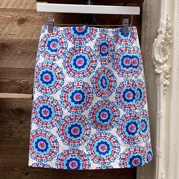 Talbots Geo Daises Stretch Canvas Skirt Size 2 - Picture 4 of 6